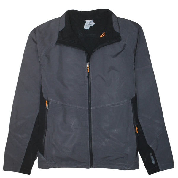 Champion Charcoal Grey Jacket Men's Large Full Zip Fleece Lining Zip Pockets Windbreaker