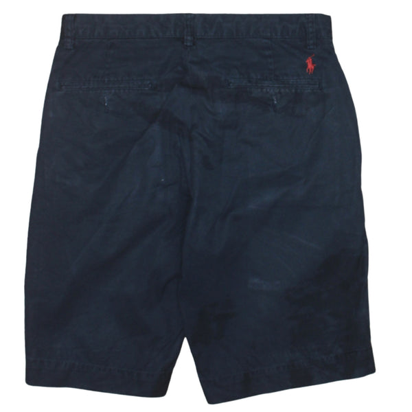 Polo Ralph Lauren 90's Drawstring Pockets Baggy Chino Shorts 30 Navy Blue