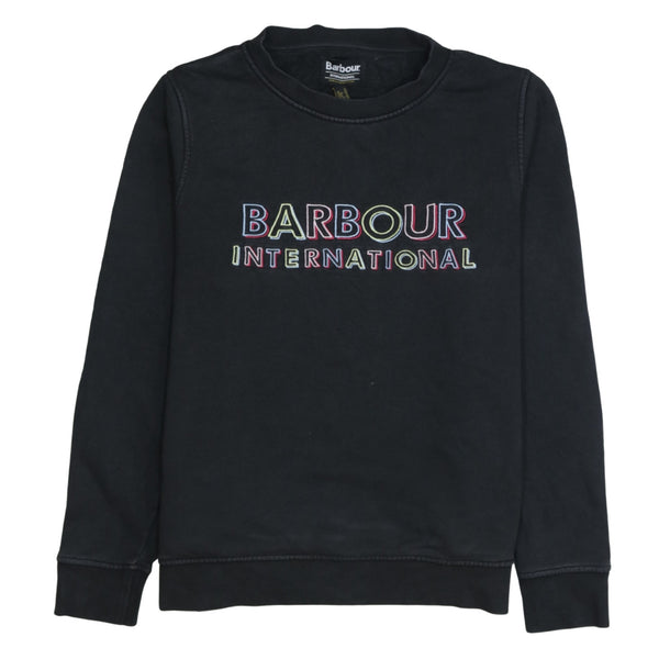 Barbour 90's Spellout Crew Neck Sweatshirt Small  Black