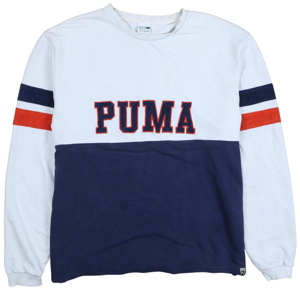 Puma 90's Spellout Crew Neck Sweatshirt XXLarge (2XL) Navy Blue