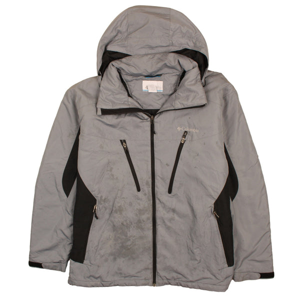 Columbia 90's Hooded Full Zip Windbreaker Mens XL Vintage Grey