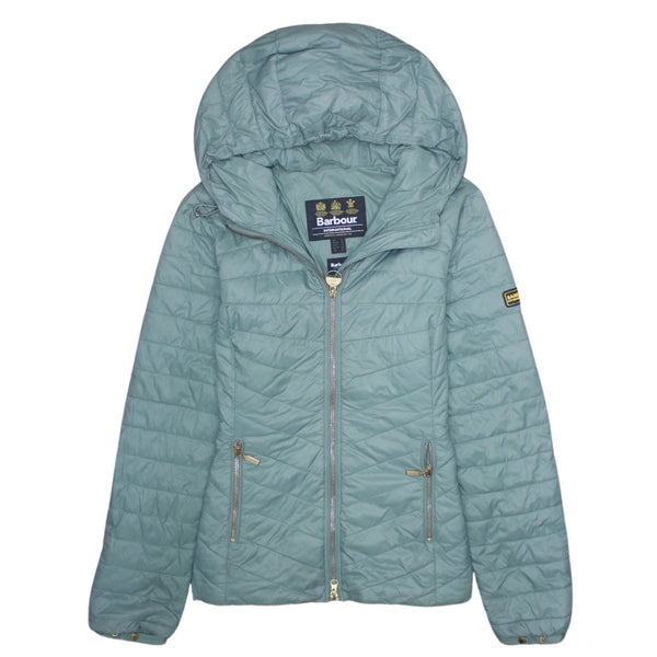 Barbour 90's Hooded Full Zip Up Puffer Jacket Medium  Green