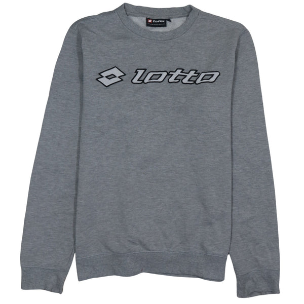 Lotto Grey Sweatshirt Women's Medium Embroidered Chest Logo Crewneck Pullover Top