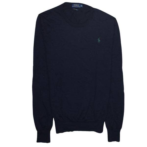 Polo Ralph Lauren 90's Lightweight Crew Neck Sweatshirt Medium Navy Blue