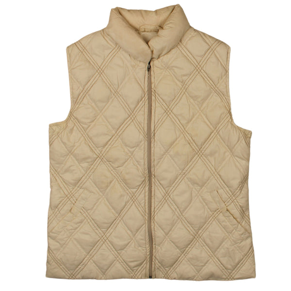 Moncler 90's Vest Sleeveless Full Zip Up Gilet Small (missing sizing label) Beige Cream