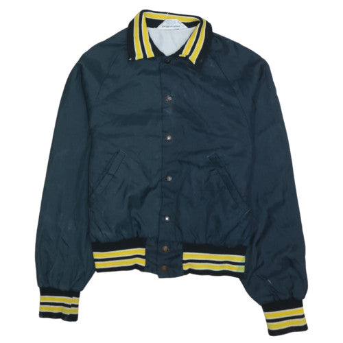 Don Alleson Athletic Dark Green Windbreaker Jacket Men's XSmall Hazelwood Back Logo Striped Trim