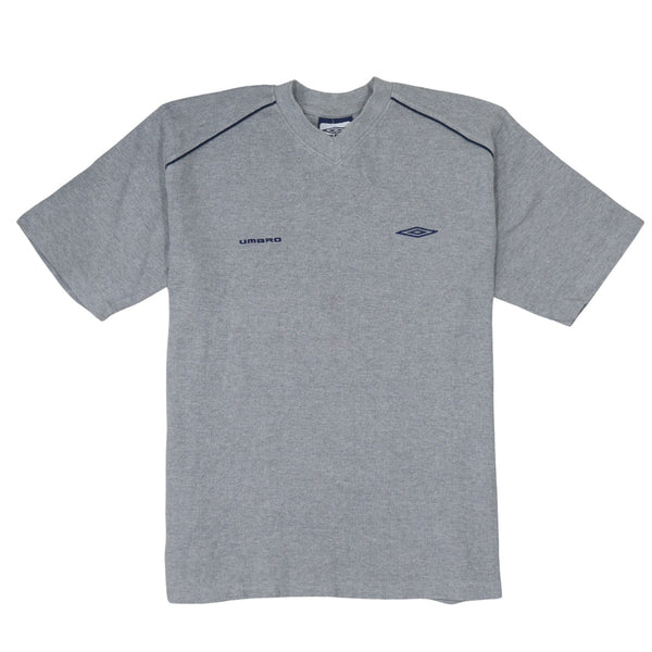Umbro Grey T Shirt Women’s XLarge Embroidered Logo V Neck Short Sleeve Casual Top