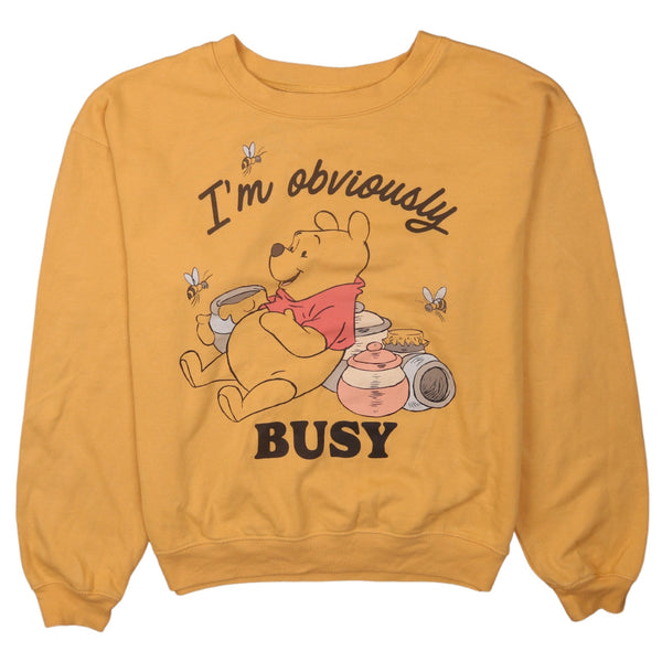 Disney 90's I'm Obviously Crew Neck Sweatshirt Medium Yellow