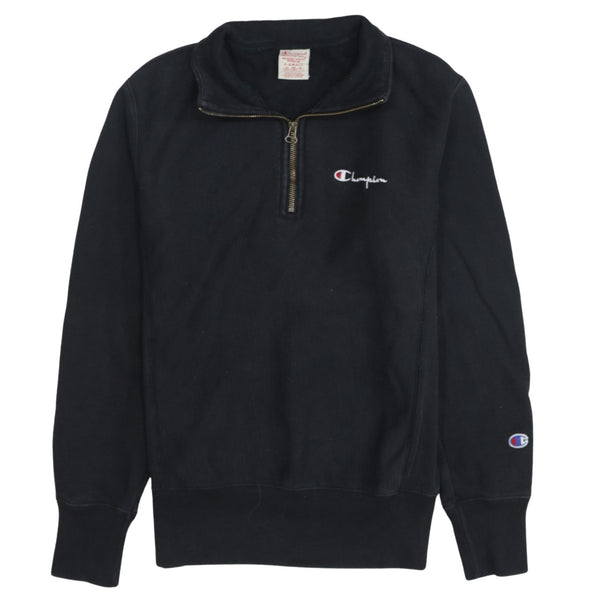 Champion 90's Lightweight Quarter Zip Sweatshirt XSmall Black
