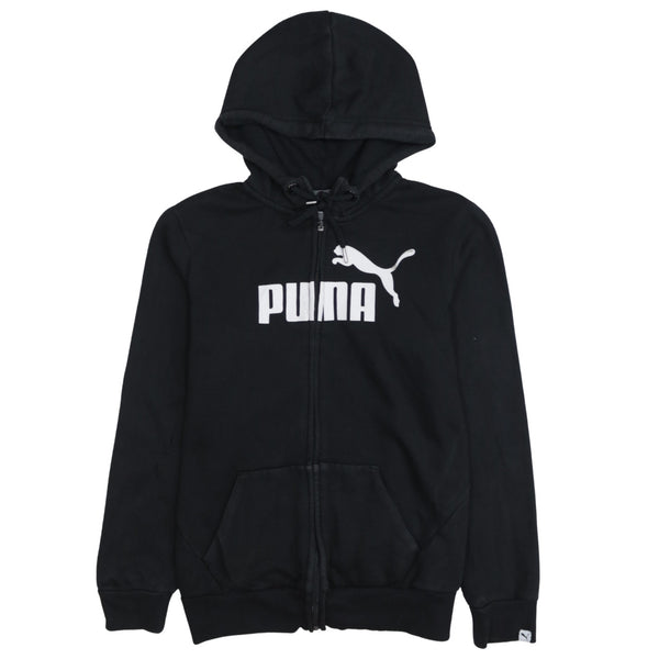 Puma 90's Spellout Full Zip Up Hoodie Medium Black