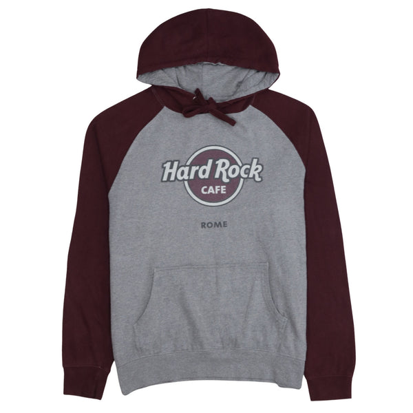 Hard Rock Cafe 90's Spellout Pullover Hoodie Medium Grey