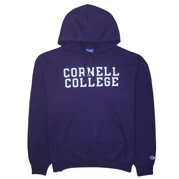 Champion Purple Hoodie Men’s XLarge Printed Cornell College Logo Pullover Sweatshirt