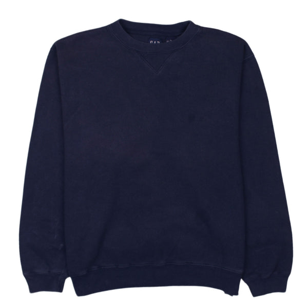 Gap 90's Plain Crew Neck Sweatshirt Medium Navy Blue