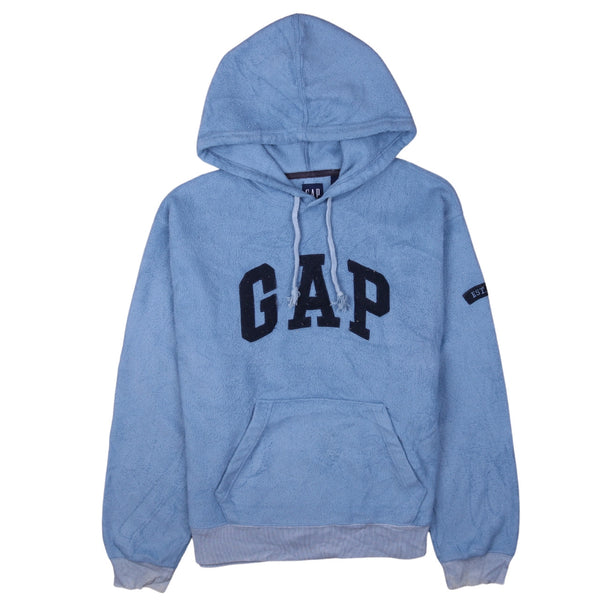 Gap 90's Hooded Spellout Fleece Jumper XSmall Blue