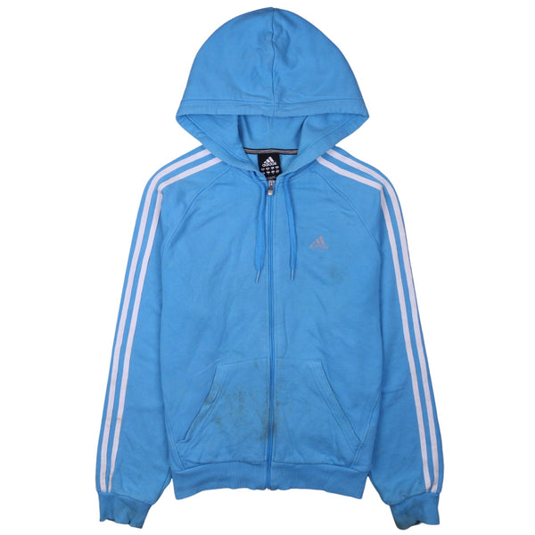 Adidas 90's Full Zip Up Hoodie Small Blue