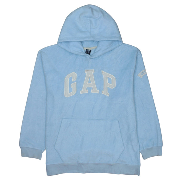 Gap Light Blue Hoodie Women's XXLarge Embroidered GAP Logo Front Pouch Fleece Pullover Sweatshirt