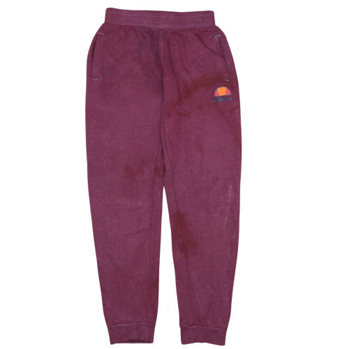 Ellesse Burgundy Red Joggers Women’s Size 26 Embroidered Logo Elastic Waist Cuffed Sweatpants