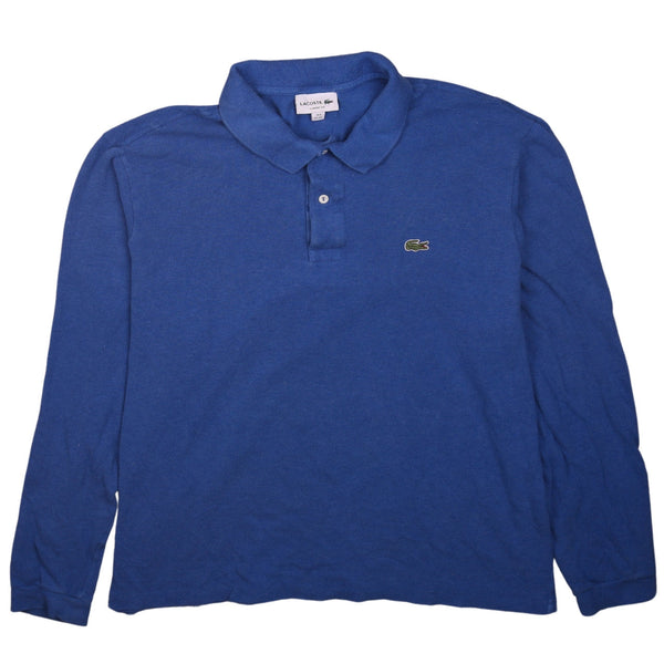 Lacoste 90's Long Sleeves Quater Button Polo Shirt XXXLarge (3XL) Blue