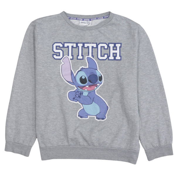 Disney 90's Stitch Crew Neck Sweatshirt Large Grey