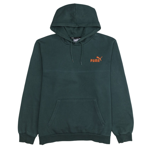 Puma 90's Drawstring Pockets Pullover Hoodie Large Green