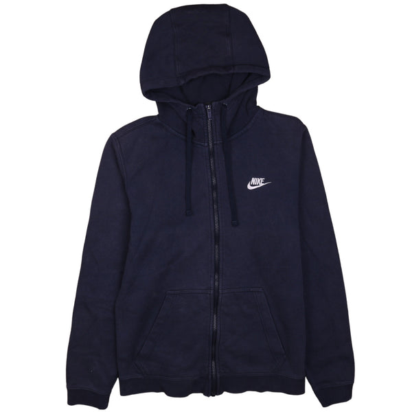 Nike 90's Swoosh Full Zip Up Hoodie Small Navy Blue