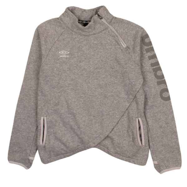 Umbro 90's Plain Quater Zip Sweatshirt Large Grey