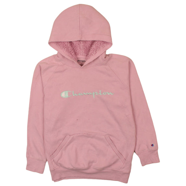 Champion 90's Spellout Pullover Hoodie Large Pink