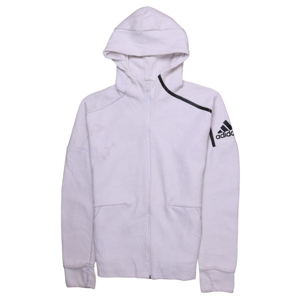 Adidas 90's Sportswear Full Zip Up Hoodie XLarge White