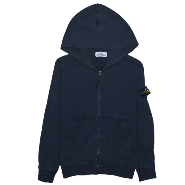 Stone Island 90's Drawstring Pockets Full Zip Up Hoodie XSmall  Navy Blue