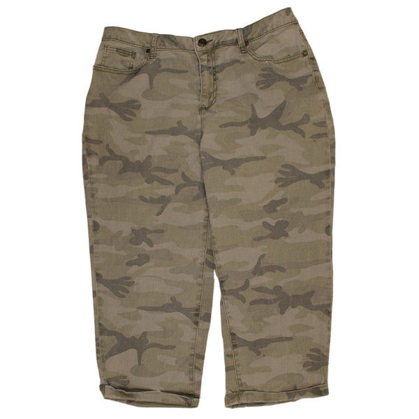 Cato 90's Camo Straight Leg Trousers / Pants 32 Khaki Green