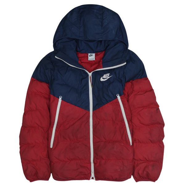 Men's Nike 90's Full Zip Swoosh Puffer Jacket Small Navy Blue