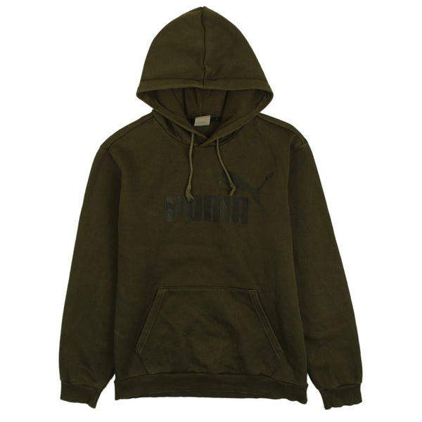 Puma 90's Spellout Pullover Hoodie Large Green