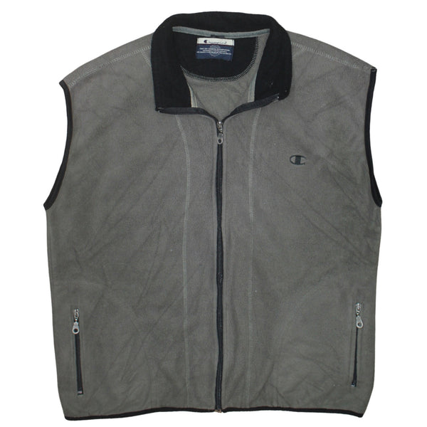 Champion 90's Vest Sleeveless Full Zip Up Gilet Medium  Grey