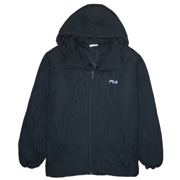 Fila 90's Hooded Full Zip Up Windbreaker XLarge Black