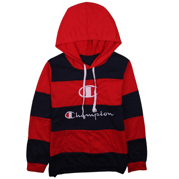 Champion 90's Spellout Pullover Hoodie Small (missing sizing label) Navy Blue