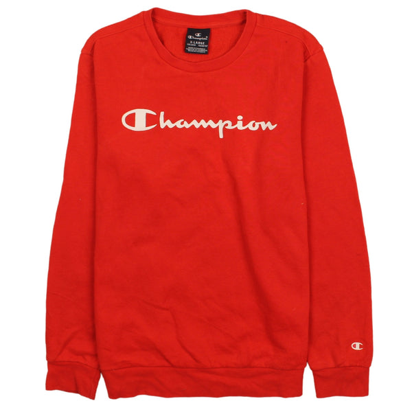 Champion 90's Crew Neck Spellout Sweatshirt XLarge Red