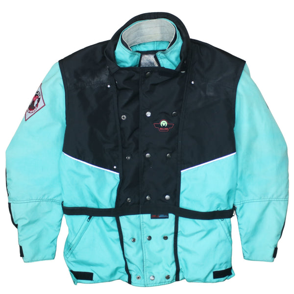 Bullson Turquoise Black Windbreaker Jacket Men's XLarge Big Logo Padded Armacope Outerwear
