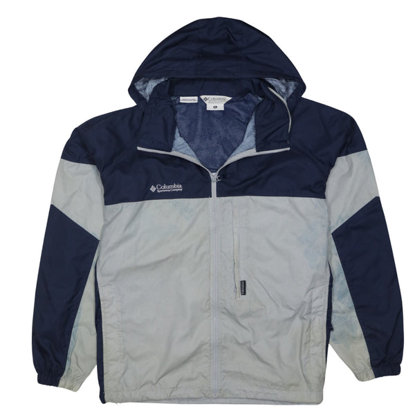 Columbia 90's Hooded Full Zip Up Windbreaker XLarge Grey