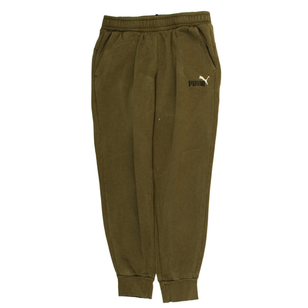 Puma 90's Elasticated Waistband Drawstrings Joggers / Sweatpants Large Green