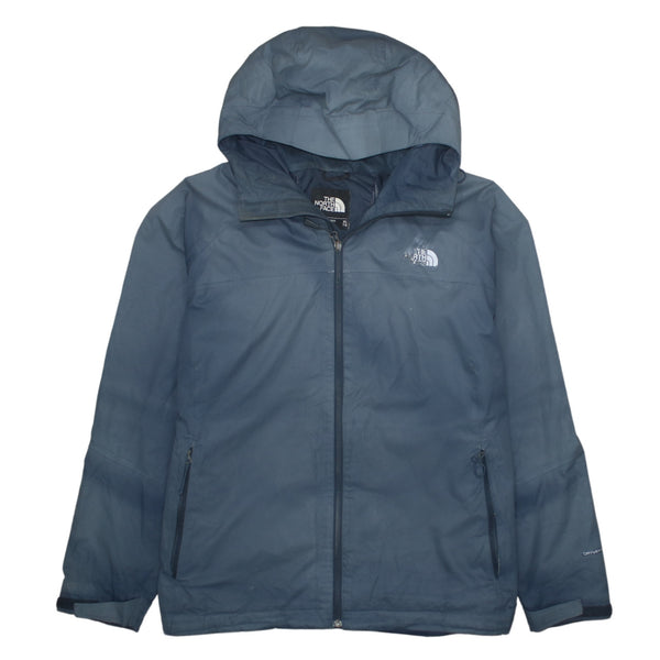 The North Face Navy Blue Hooded Jacket Women’s XLarge Full Zip Embroidered Logo Windbreaker Outerwear