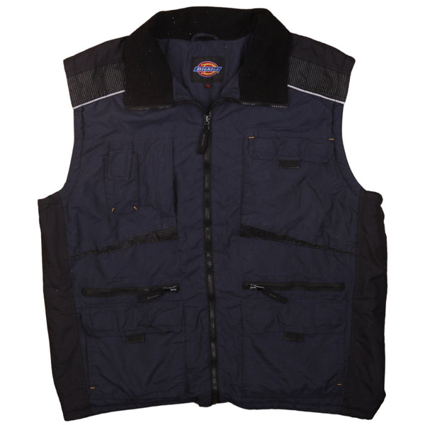 Dickies 90's Vest Sleeveless Full Zip Up Gilet XXLarge (2XL) Navy Blue