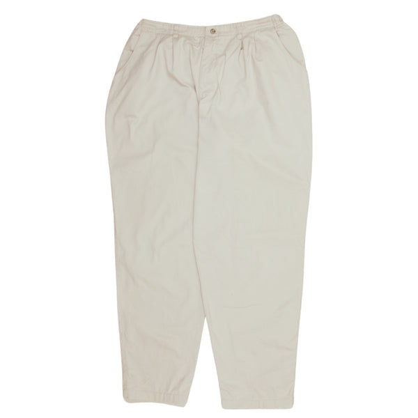 Lee 90's Elasticated Waistband Drawstring Straight Leg Baggy Trousers / Pants Large Beige Cream