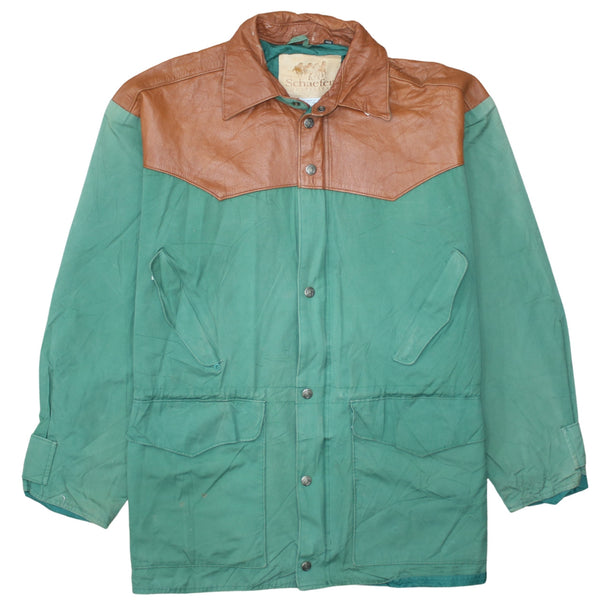 Retro 90's Plain Button Up Windbreaker Large  Brown