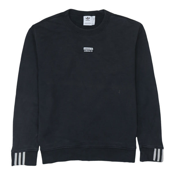 Adidas 90's 3 Stripes Cuffs Crew Neck Sweatshirt Medium Black