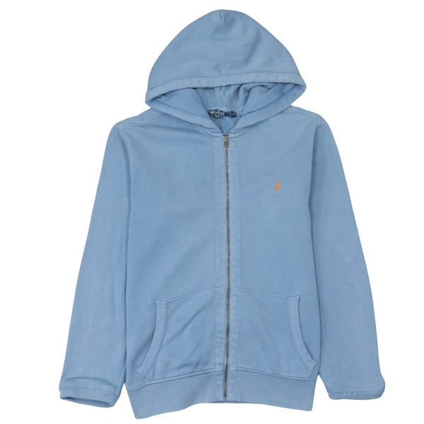 Polo Ralph Lauren 90's Lightweight Full Zip Up Hoodie Large Blue