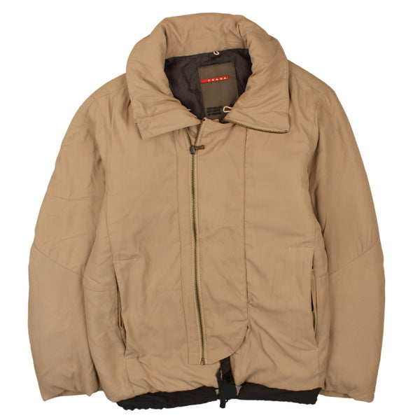 Prada 90's Plain Full Zip Up Windbreaker XLarge (missing sizing label) Tan Brown