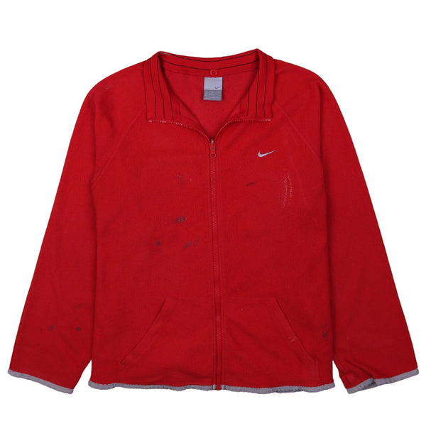 Nike 90's Swoosh Full Zip Up Fleece Jumper XLarge Red