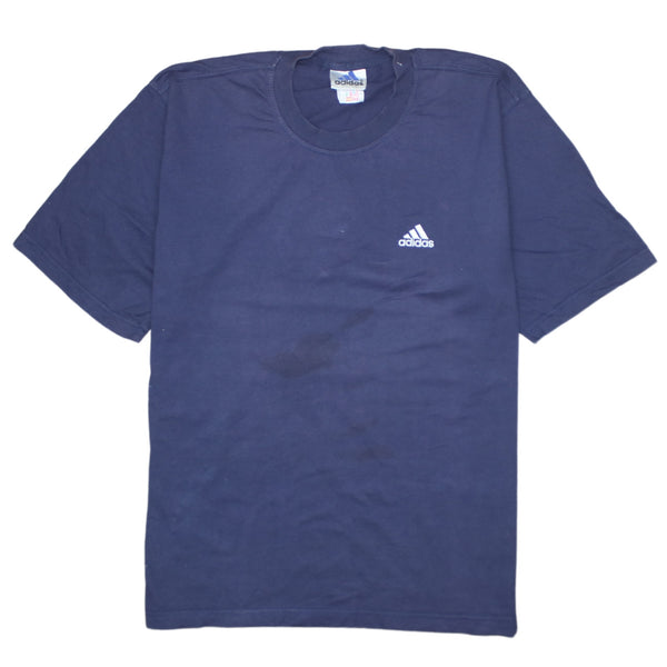 Adidas 90's Short Sleeves Crew Neck T Shirt Large Navy Blue