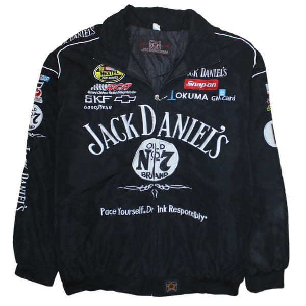 Jhdesign 90's Racing Jacket Full Zip Up Nascar Jacket XLarge Black