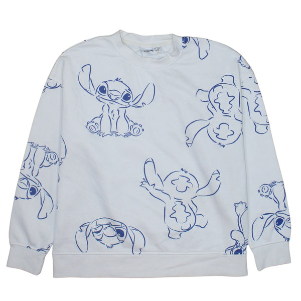 Disney 90's Stitch Crew Neck Sweatshirt Medium White